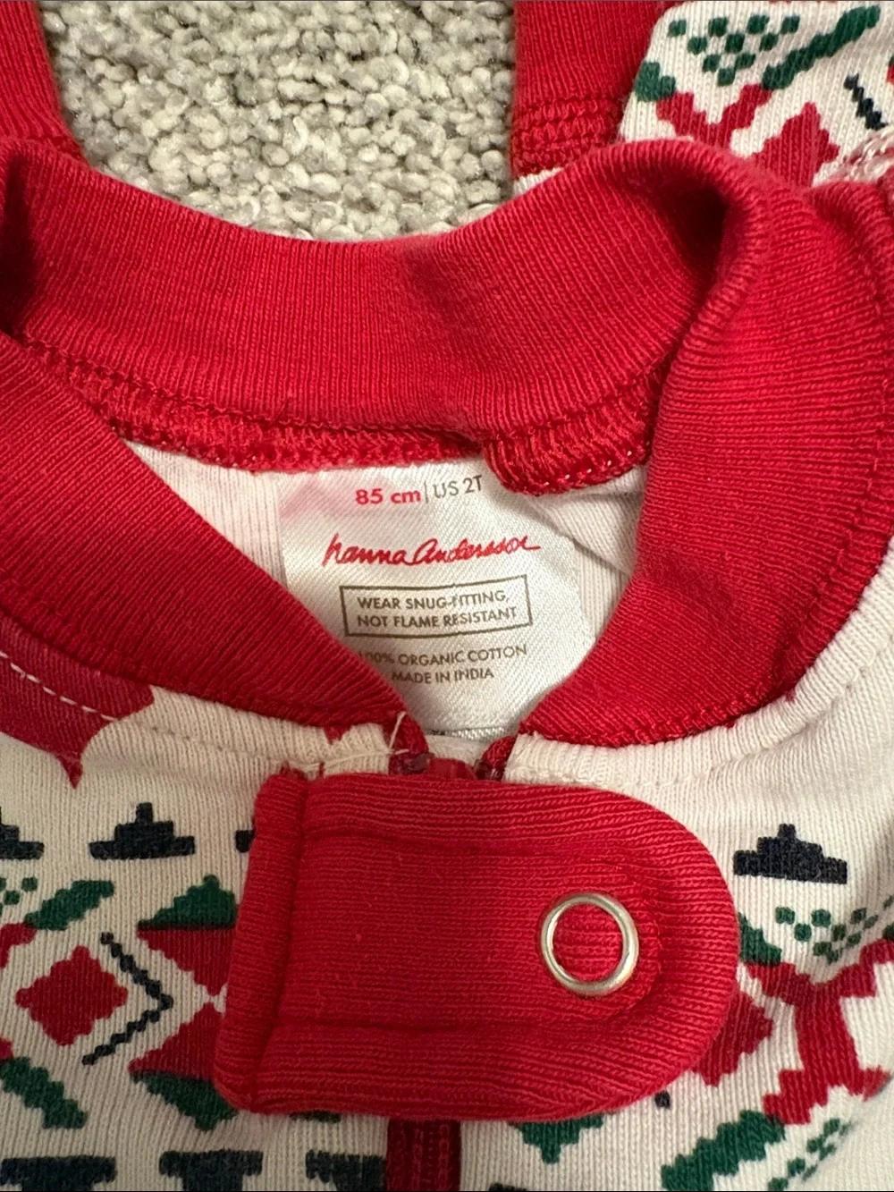 Hanna Andersson toddler Reindeer One-Piece Pajamas 2T